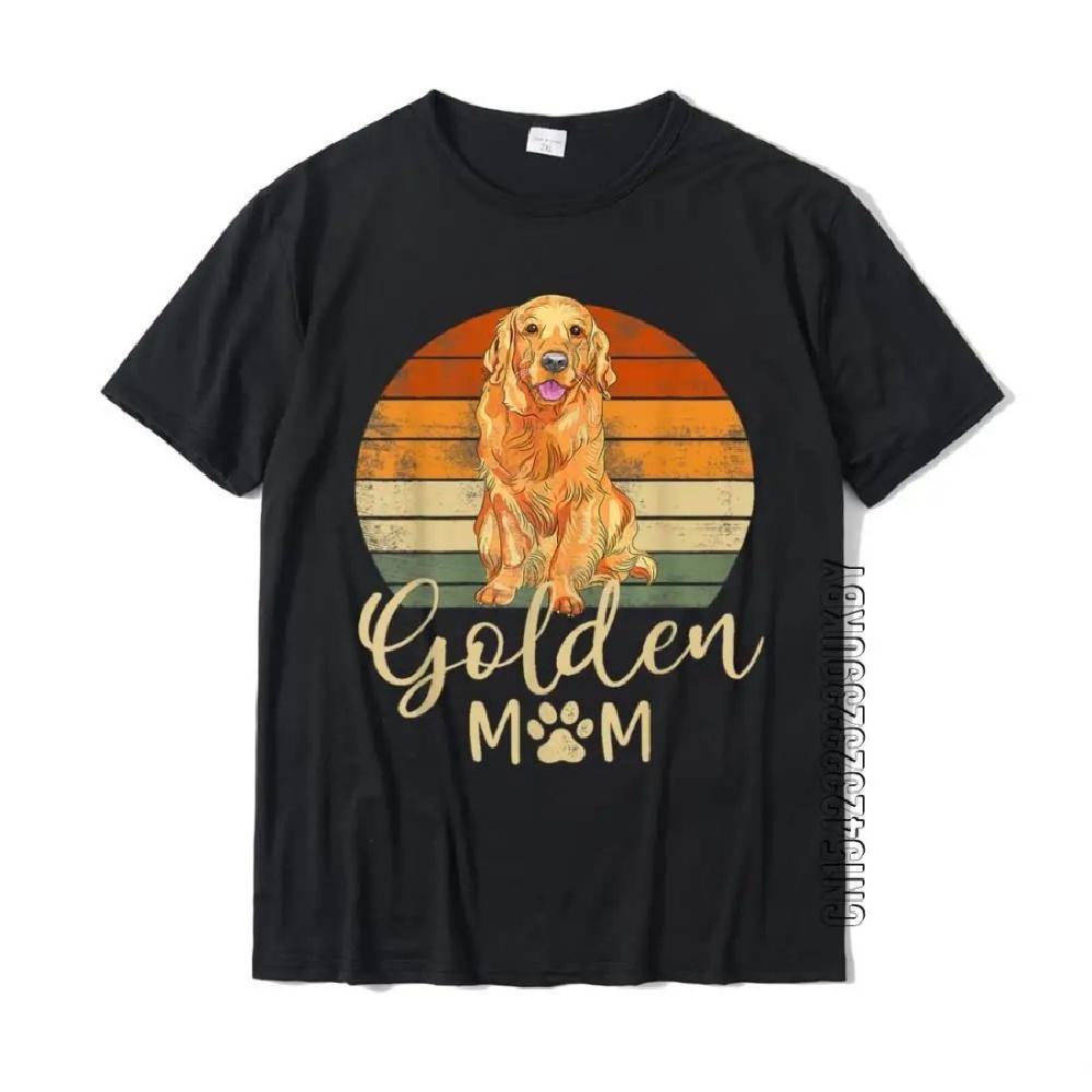 

Golden Mom Retro Sunset Golden Retriever Lover Gift Dog Mama T-Shirt Top T-Shirts For Men Cotton Tops Shirts Slim Fit Family XXXXXL чёрный
