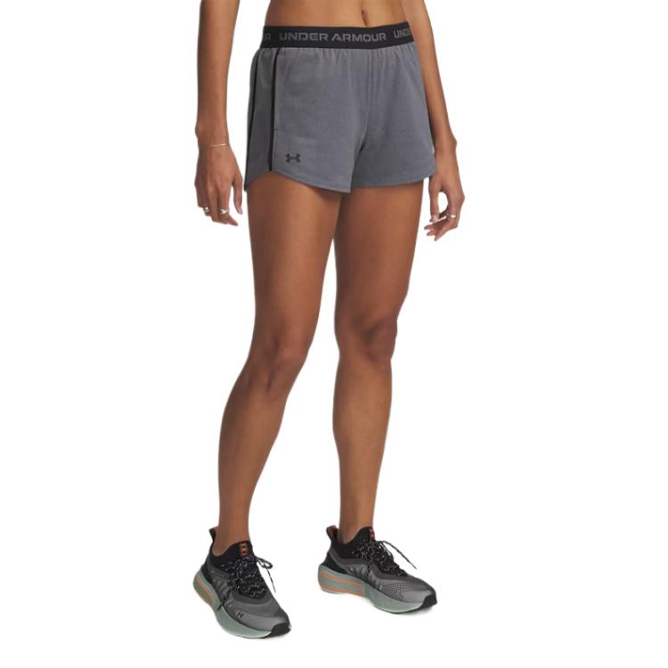 Under Armour TechPlay Up Sports Shorts Women s Gray 1389882-025 LG