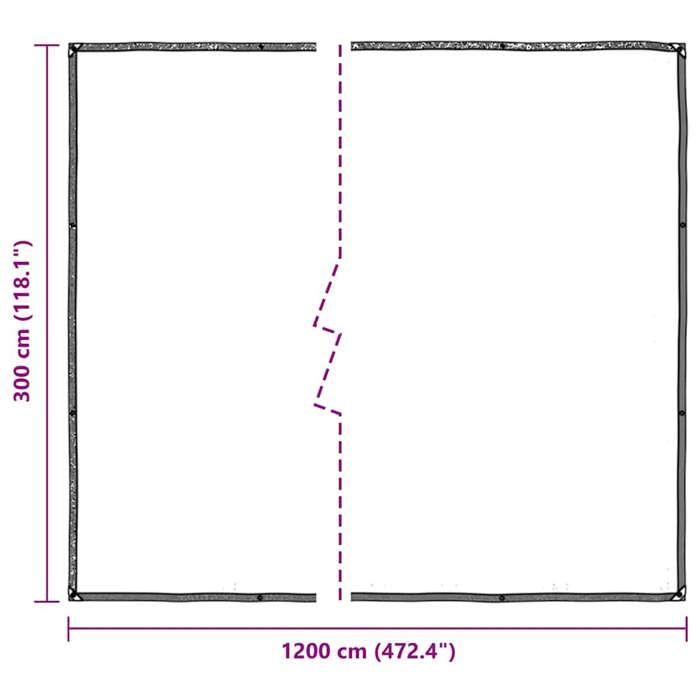 VidaXL Bâche transparente avec œillets 3x12 m polyéthylène, bâche claire 4018561
