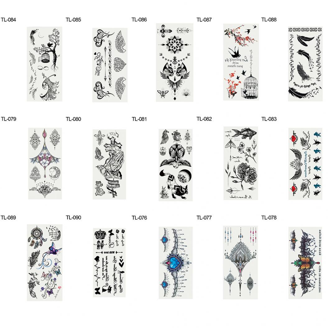 

Боди-арт съемный дерево перо птица мода временная поддельная татуировка наклейка наклейка