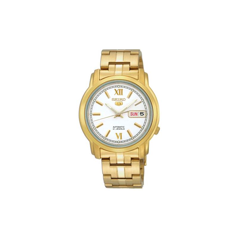 SEIKO 30 meters waterproof depth Automatic Steel Strap men s watch white dial SNKK84K1 белый