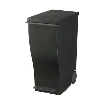 Skraldespand med låg og hjul Kcud Slim Pedal Sort 33L KUD30BK Kompatibel med 45 liters skraldeposer Sortering Slank Pedaltype Stilfuld I'mD