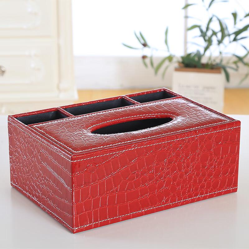 Leather Multi-functional Desk Organizer with Tissue Box