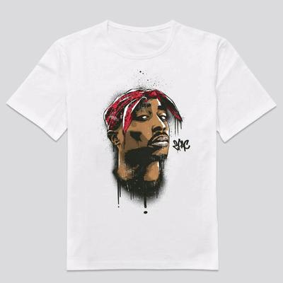 American Retro TUPAC SHAKUR 2PAC Rap Music Hip Hop Blues Retro T-shirt Summer New Men and Women Streetwear
