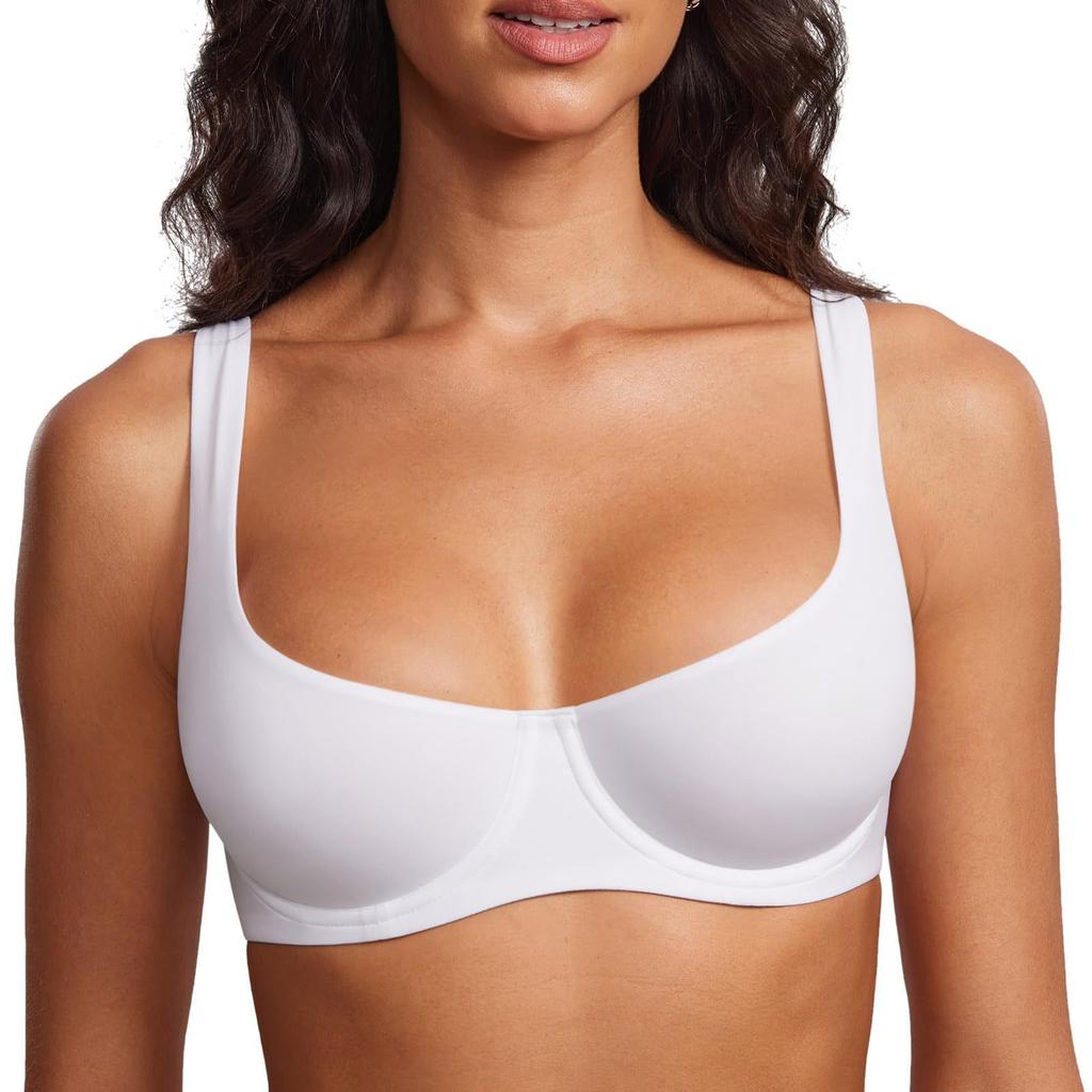 DOBREVA Unlined Balconette Bra for Women, with Underwire,