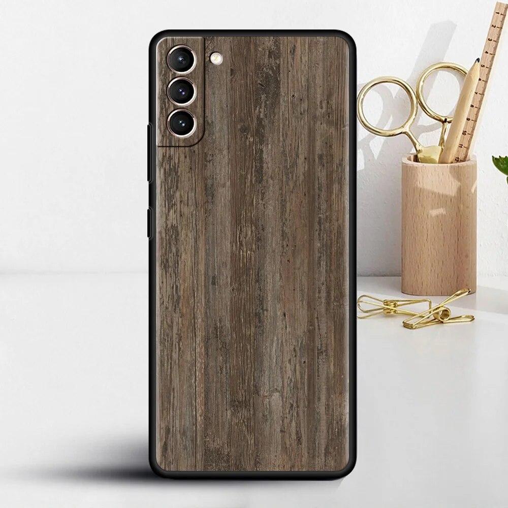 Geschnitzte Holzhülle für Samsung Galaxy S22 S20 FE S21 S23 Plus S10 Lite S9 S8 S10e Note 20 10 Lite Silikon-Handyhülle