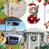 Christmas Creative Cat Car Pendant Car Acrylic Pendant Cute Cat 2D Flat Car Charm Cute Cat Car Acrylic Pendant Christmas Tree