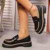 Fashion New fashionable height-increasing spring and autumn loafers, brushed British small leather shoes, thick-soled retro single shoes