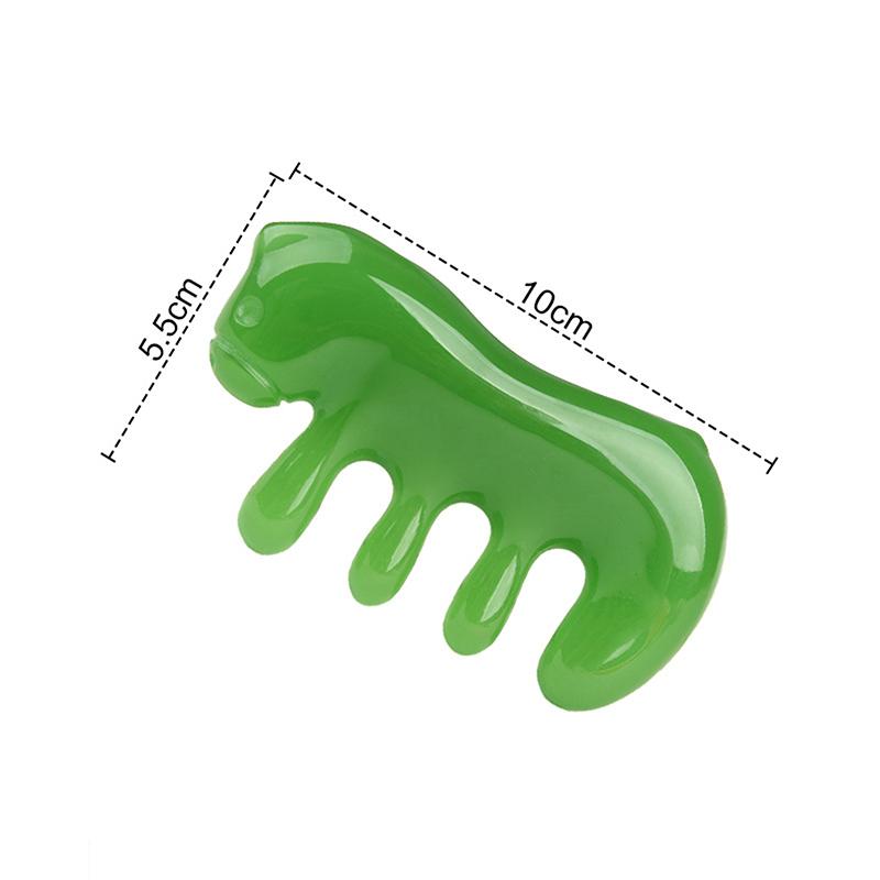

1Pcs Big Teeth Head Acupoint 4-Tooth Meridian Blood Massage Comb Resin Large-Tooth Head Massage Tool 4-Paw Horse Shape Comb