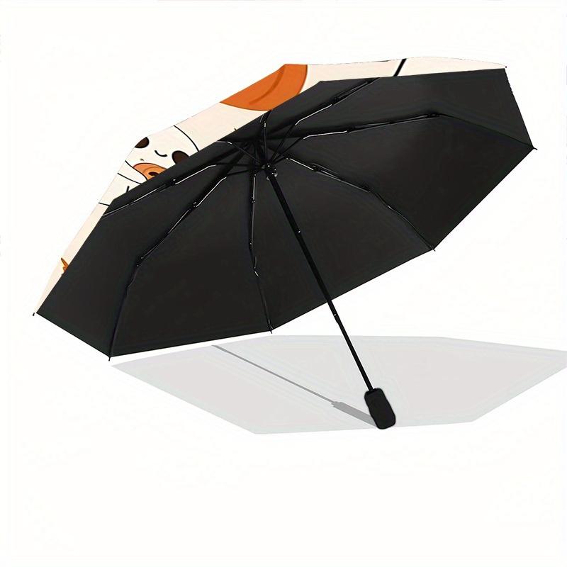 1pc Pumpkin Ghost Automatic Umbrella   Auto Open/Close Folding Umbrella with  8 Rib Frame, 3 Fold Compact Umbrella for Men & Women, 131