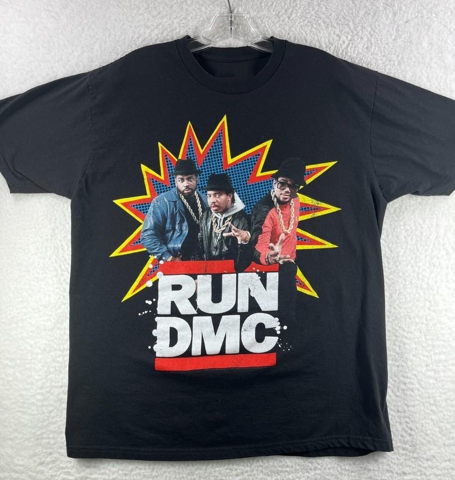 Горячий подарок RUN DMC для фанатов Репринт Все размеры B07.161 Унисекс Футболка M