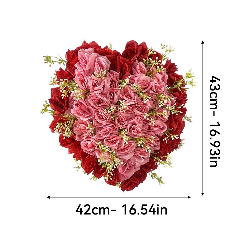 Cross Simulation Rose Heart Wall Decoration for Weddings - Hanging Décor for Home, Wedding Rooms, Cars, and More
