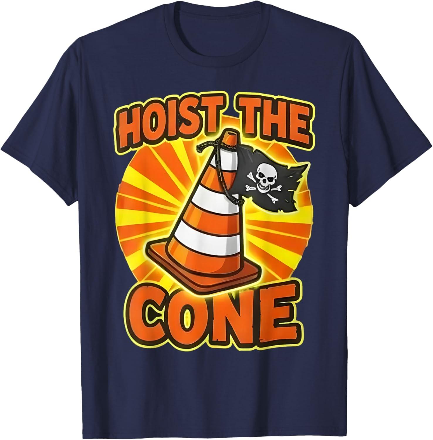 Hoist The Cone Funny Construction Tee T-Shirt S разноцветный