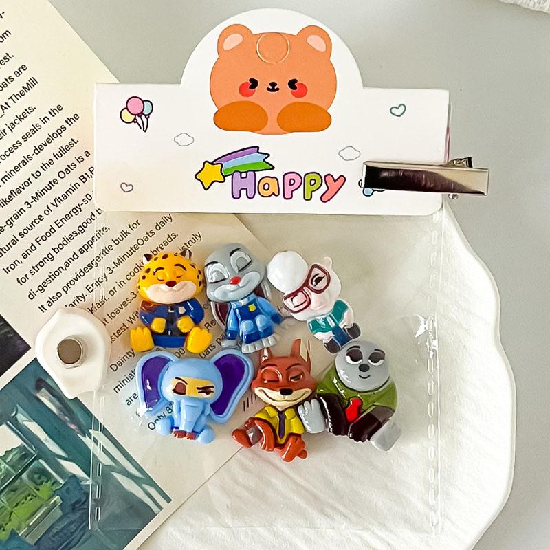 Latest adorable cartoon sitting posture crazy animal city DIY resin tiny attachment refrigerator sticker decoration