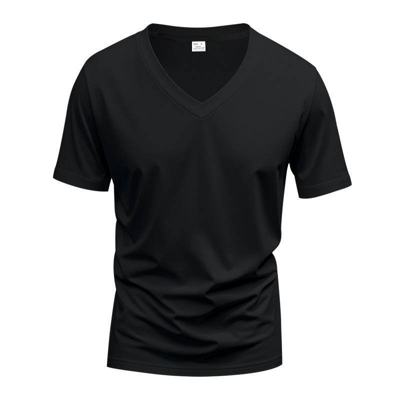 American Style Summer Quick Dry Mens V Neck Short Sleeve T Shirt