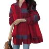 Women's Plaid Loose Long Sleeve Button-Up Shirt - 2024 Autumn Fashion Top