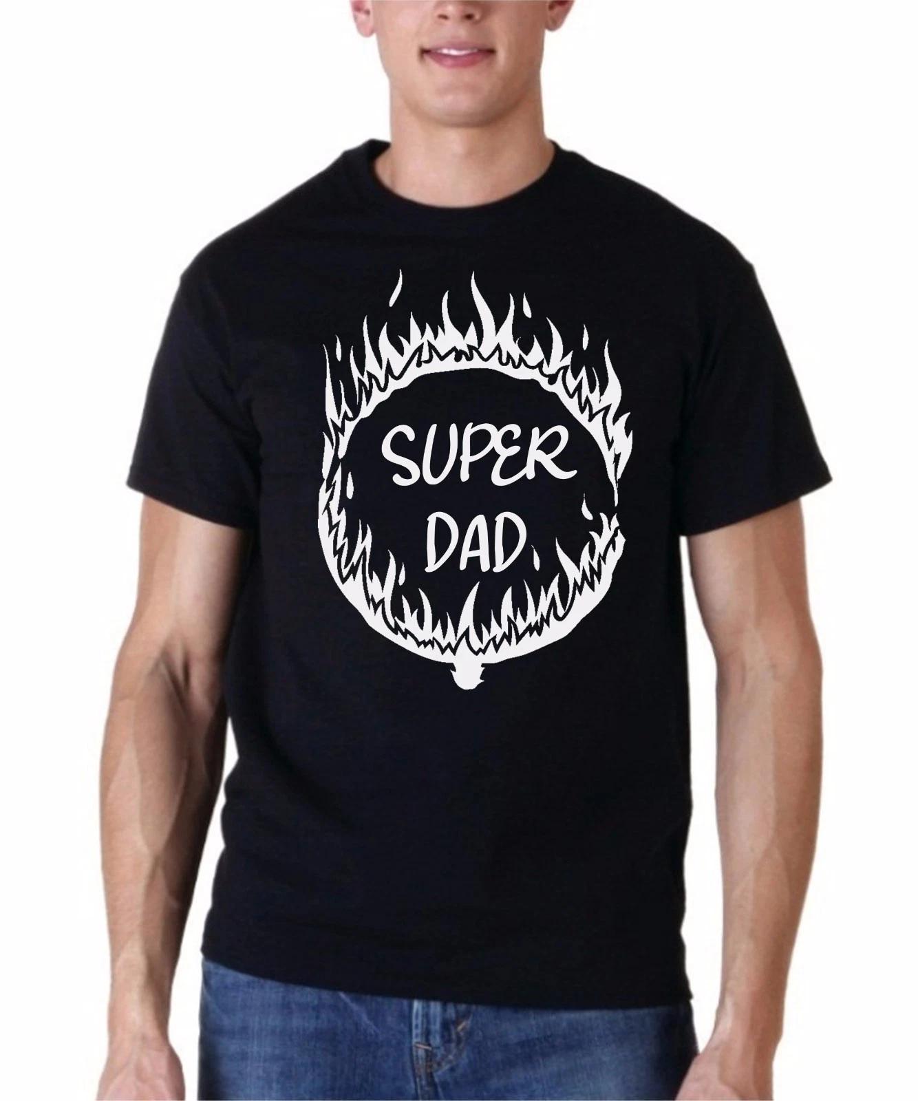 #4 Super Dad Shirt Funny Gift Idea Fathers T-Shirt Superhero Parody Christmas L
