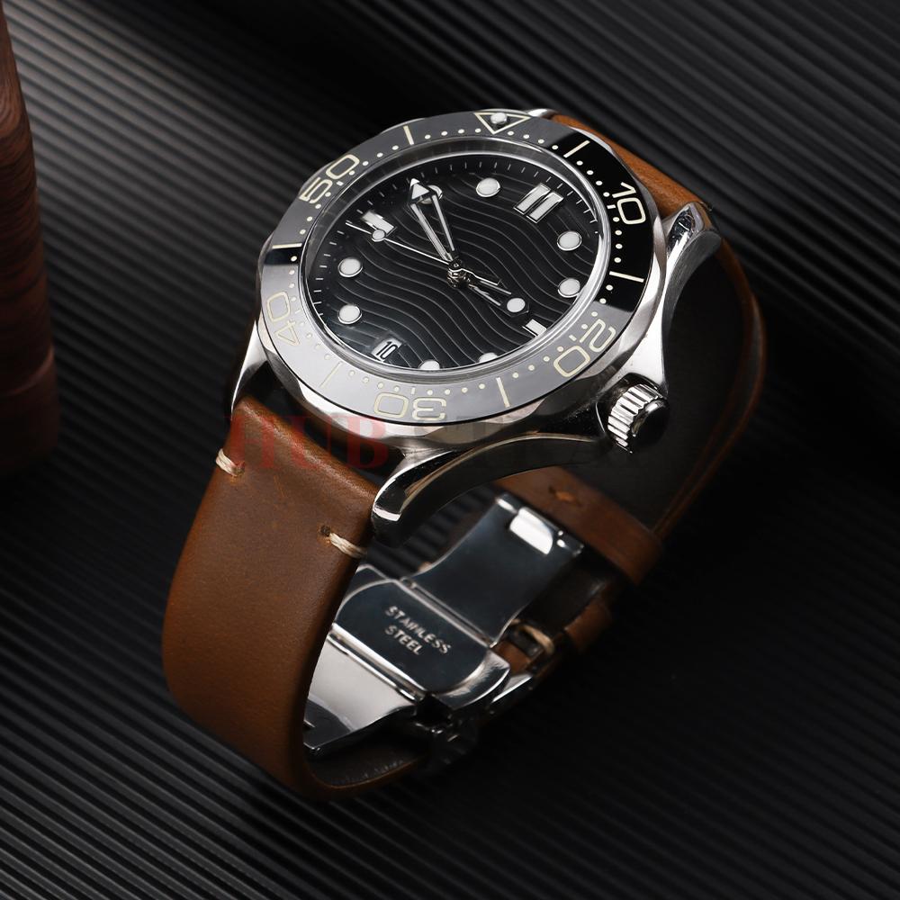 18 20 22mm Genuine Cowhide Strap Replace Band Rretro Stiching Soft Watchband Butterfly Buckle  for Men Women Watch Accessories