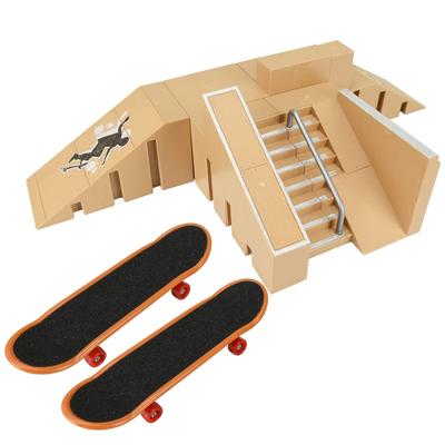 Finger Skate Park Kit, 2-teiliges Skateboard-Set, Treppe, Geländer, professionell, Kunststoff, Übung, Anfänger, Einsteigerset