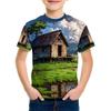 Summer Children's 3D Printed Crew Neck T-shirt Is Fashionable, Versatile, Trendy, Breathable, and Casual