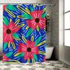 Colorful Shower Curtain Flower Blue Green Red Decorative Waterproof Polyester Bathroom Window Privacy Washable Modern