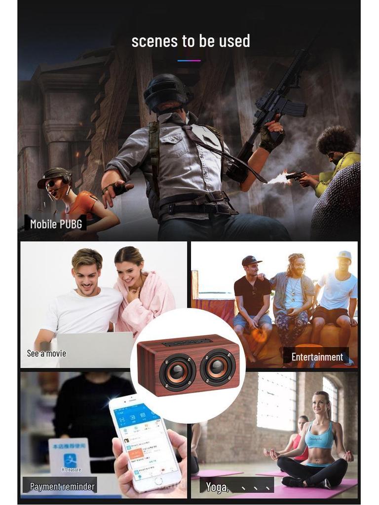 K5 Wooden Wireless Bluetooth Speaker - Home Audio Card-Playing Gift