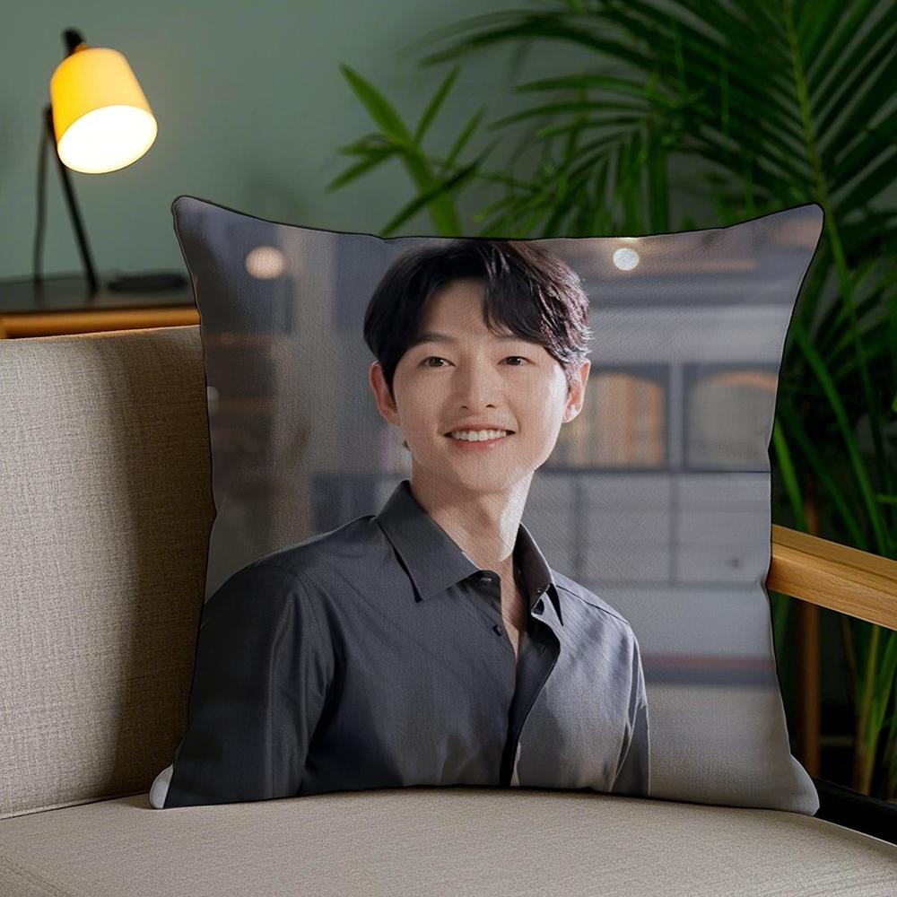 SSong JJoongki ACTOR Pillow Case Silky Elegant Comfort Sofa Bed Invisible Zipper 30X30cm