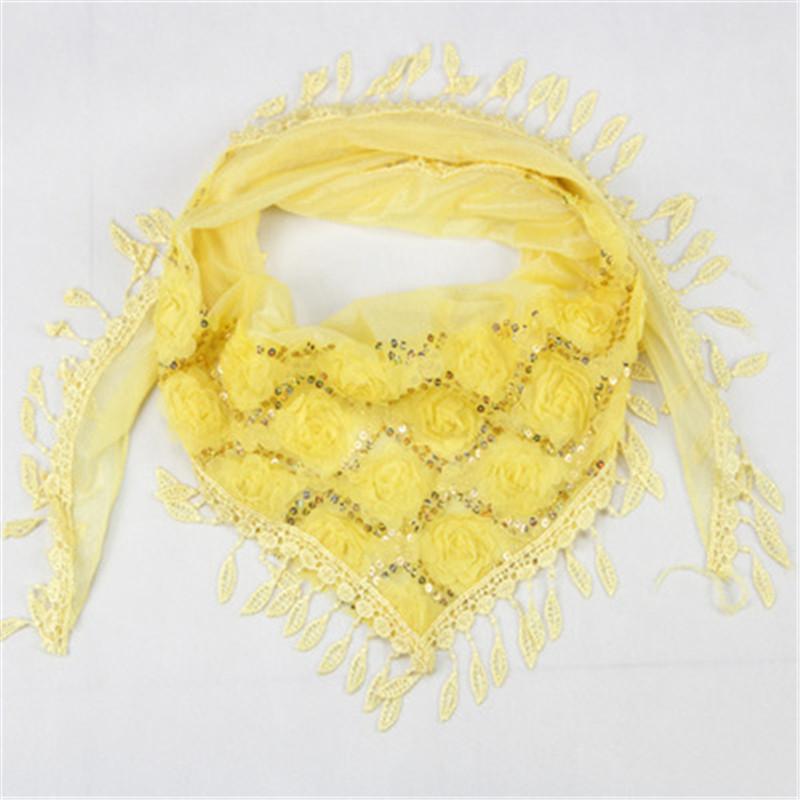 Frühling Und Herbst Frauen Dreieck Schal Exquisite Quaste Stickerei Dünne Seide Schal Schal