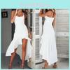 Robe Longue Maxi Asymétrique à Volants Sans Manches Élégante pour Femme, Robe d'Été