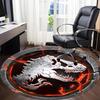 1pc Dinosaur Skull Chair Carpet for Office - Indoor Non-Slip Washable Polyester Fiber Carpet, Soft Comfortable Mat For Office Yy250928067