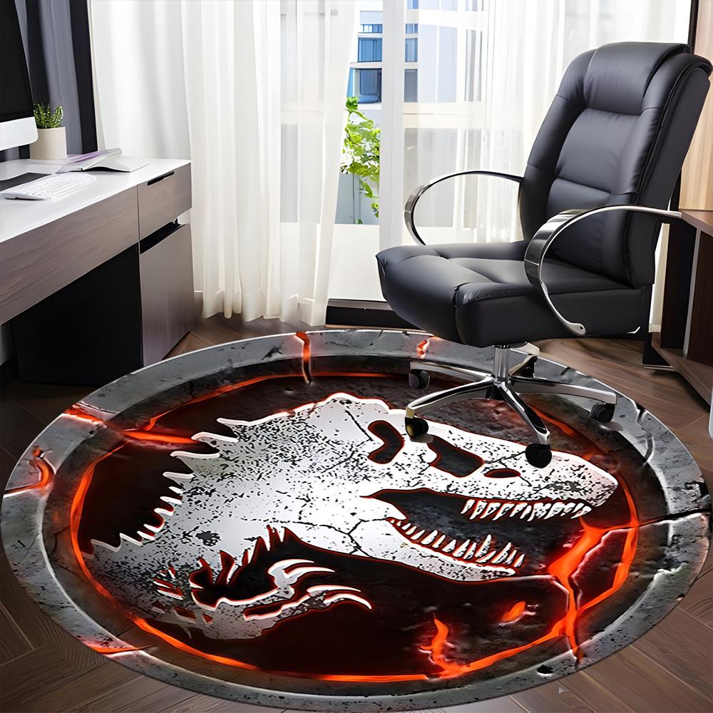 1pc Dinosaur Skull Chair Carpet for Office - Indoor Non-Slip Washable Polyester Fiber Carpet, Soft Comfortable Mat For Office Yy250928067