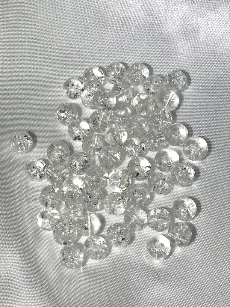 50pcs 8mm Glass Crack Imitation Jade Color Series Round Beads DIY Handmade Necklace Bracelet Loose Beads Jewelry Accessories