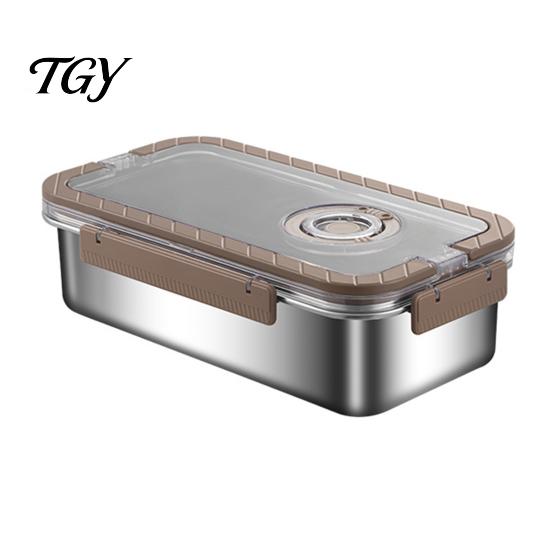 Lunch Container Stainless Steel Crisper Box with Sealing Lid And Handle, Large Capacity Portable Picnic Food Storage Bread Box, for Home