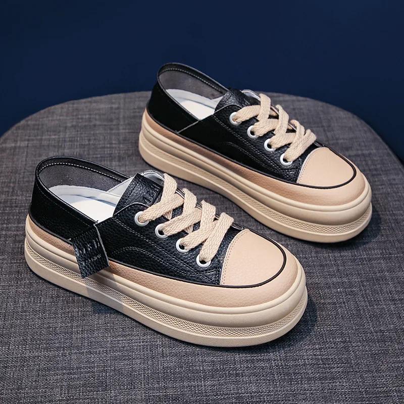 New Spring Autumn Thick Soled Shoes Women Walking Sneakers Casual Lace Up Travel Footwear Outdoors Non Slip Shoes Zapatos Mujer