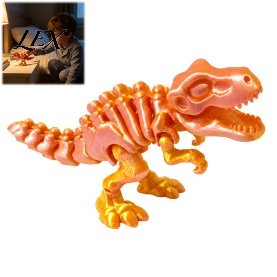 Poseable Dinosaur Action Figure Articulated Tyrannosaurus Rex Skeleton Figurine, 3D Printed T-Rex Model with Movable Joint Decor Joints, Dino