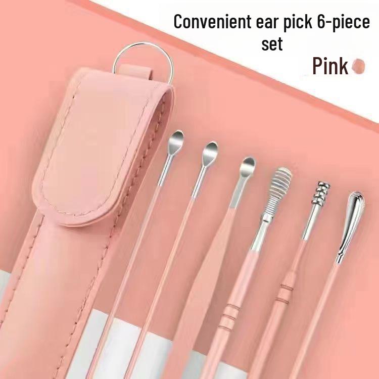 

Набор из шести вращающихся ушных медиаторов с нескользящими ручками и кожаным футляром