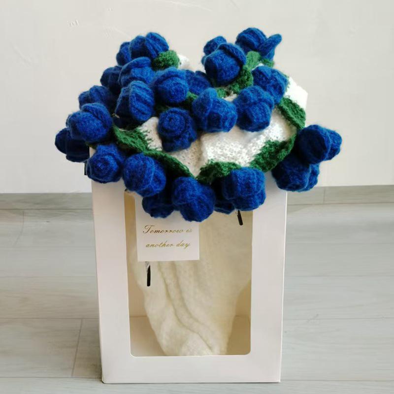 Handgestricktes Rosenstrauß-Kuscheldecke für Mädchen, Freunde, frisch Verheiratete - Perfektes praktisches Weihnachtsgeschenk