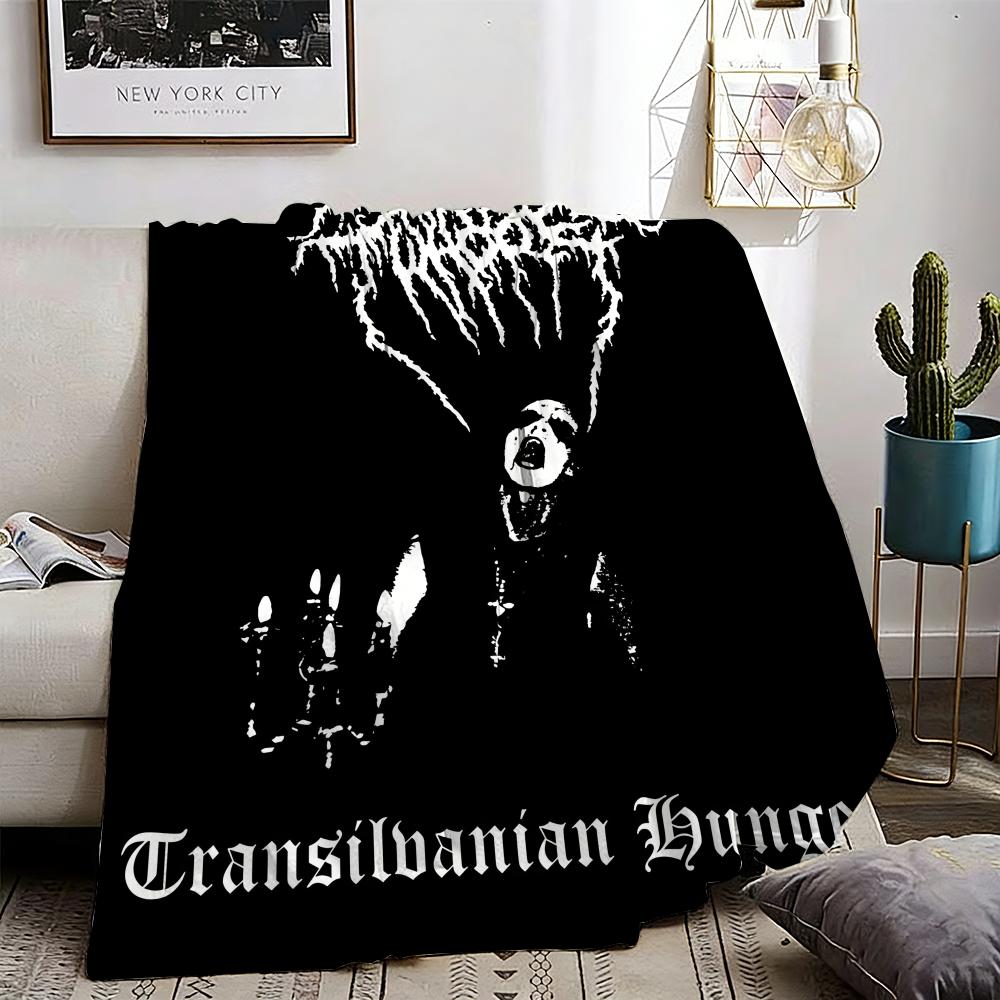 classic D-Darkthrone Band Throw Lightweight 240g Flannel Blanket Soft Skin-friendly for Summer Cooling 75X95CM
