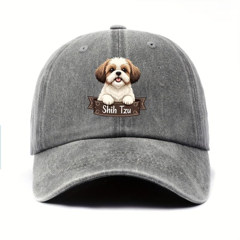 Baseballkappe mit Shih Tzu-Thema für Damen, niedlich und lustig bedruckt, verstellbare Größe, geeignet für Outdoor-Bekleidung in allen Jahreszeiten