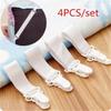 4 Pcs/Lot W Hite Bed Sheet Mattress Cover Blankets Grippers Straps Suspenders Clip Holder