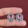 Boucles d'oreilles en kunzite rose à facettes, bijoux délicats vintage en argent sterling 925, boucles d'oreilles originales en pierres précieuses, bijoux faits main, cadeaux pour maman
