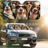Platform Rottweiler Black Dog Print Car Front Glass Sunscreen Sunshade