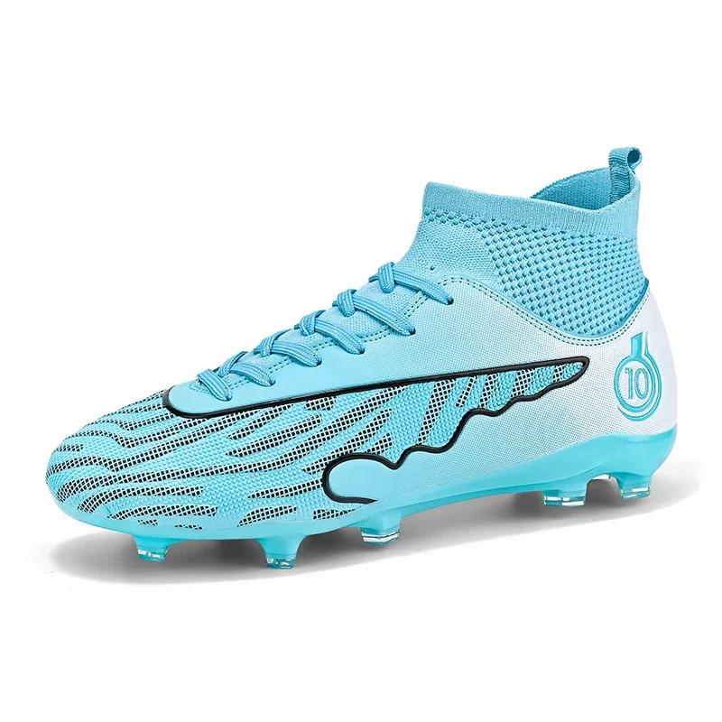 Professional Unisex Soccer Shoes Spikes Long Spikes Ankle Soccer Boots Outdoor Turf Soccer Shoes EU Size 33-46 Futsal Shoes