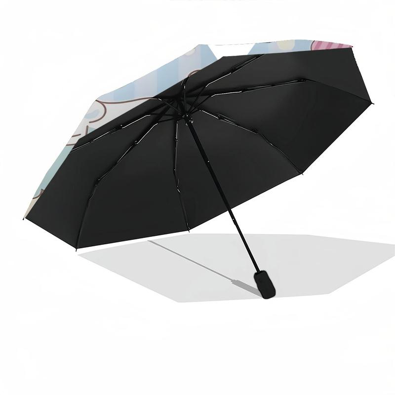 1pc Sanrio Characters Automatic Opening Umbrella with Heart-Shaped Print - Portable Folding Design, Iron Frame Outdoor Umbrella for Festivals, Travel,