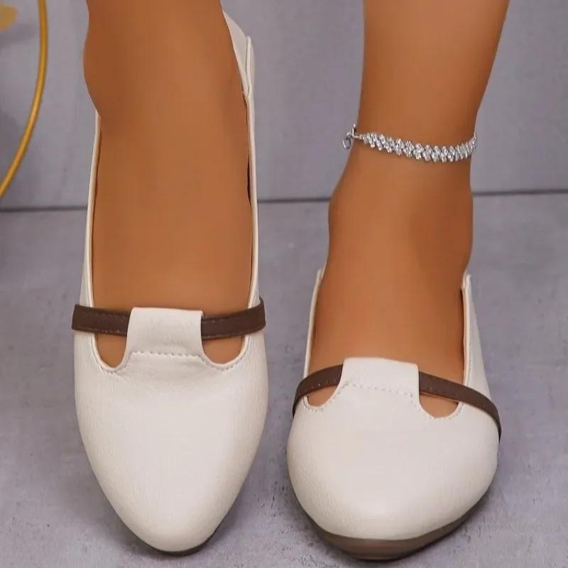 

Fashion Women s Shoes 2024 Hot Sale Shallow Women s Flats Fashion Pointed Toe Dail Flats Women High Quality Plus Size Flat Low Heels 35 чёрный