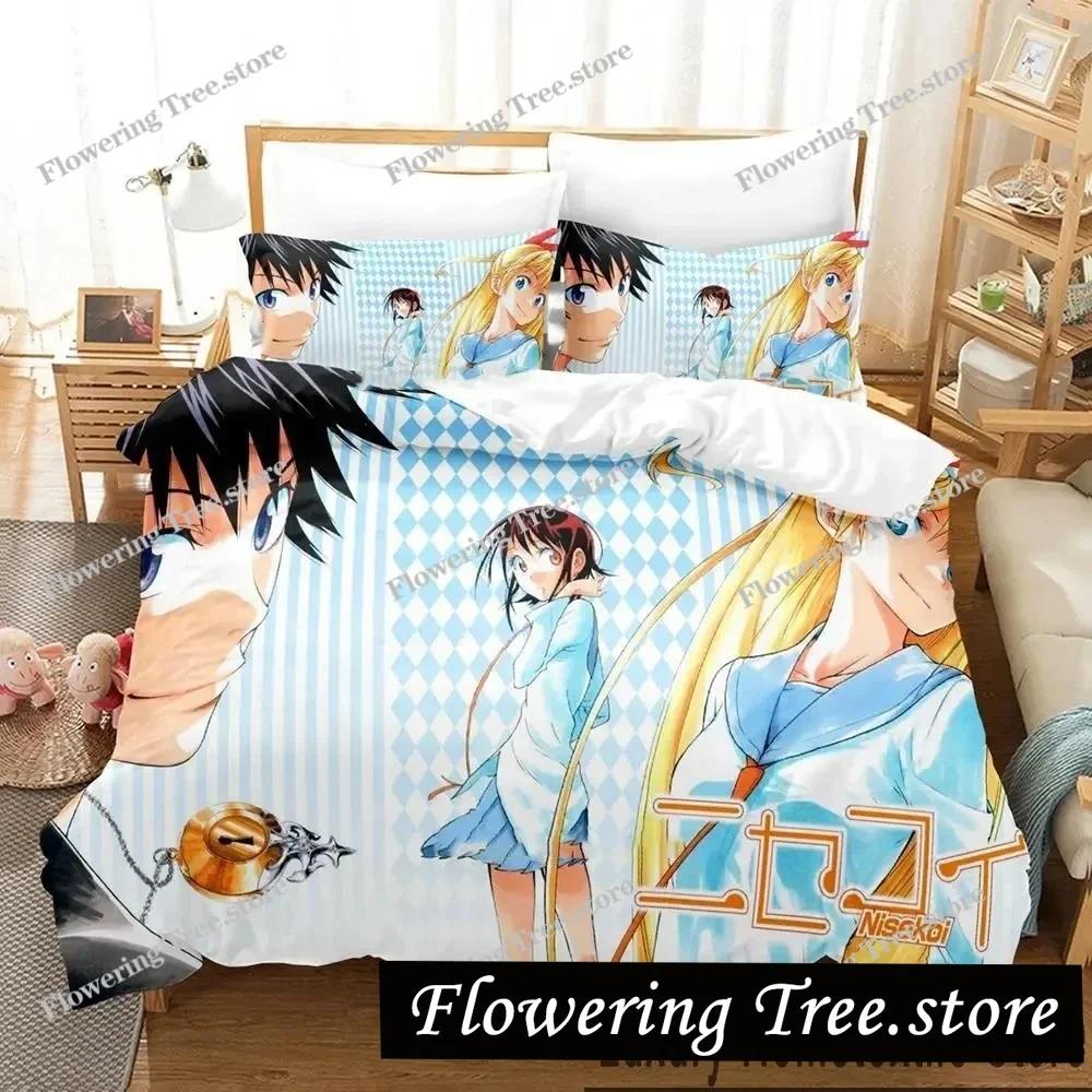 3D Print Anime Nisekoi False Love Bedding Set Boys Girls Twin Queen King Size Duvet Cover Pillowcase Bed boys Adult