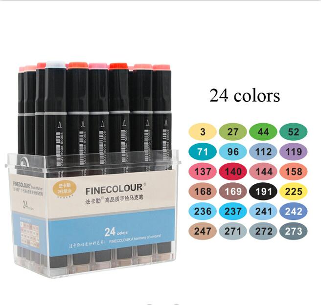 Finecolour EF102 Двусторонний Мягкий Кистевой Профессиональный Маркер-Ручка для Эскизов Рисования Искусства