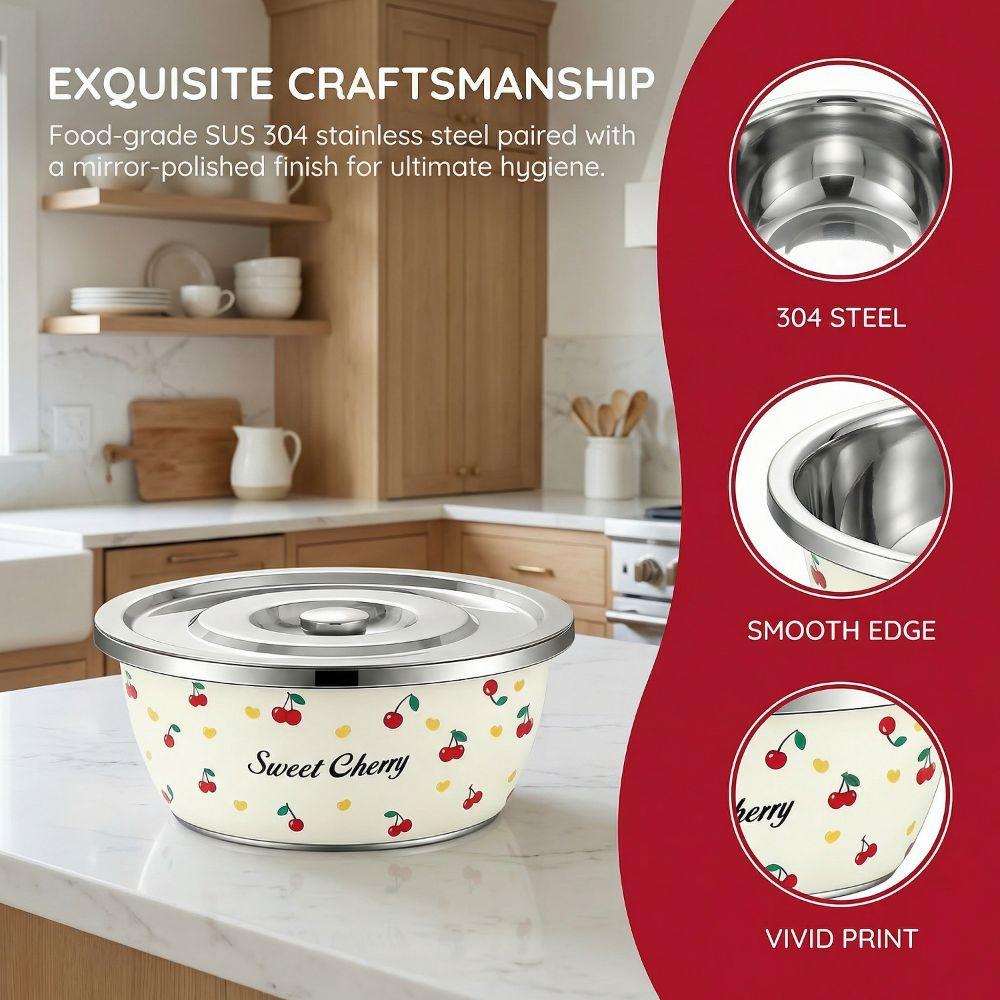 Stainless Steel Salad Bowl Set Prepping Stainless Steel Oil Can  Frying Oil Storage