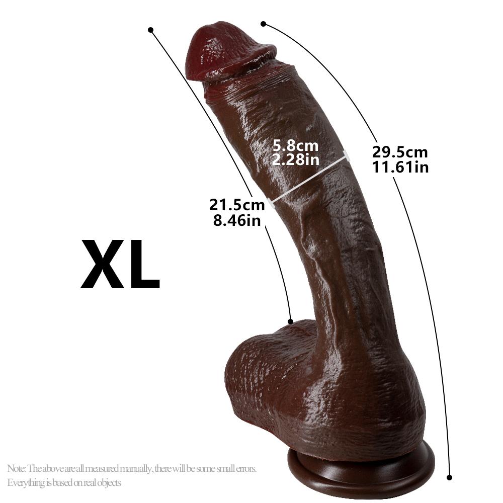 Extra Large Realistic Dildo – 5 Sizes Up To 33cm, Soft Liquid Silicone Penis Toy with Strong Suction Cup, Female & Couple Sex Toy