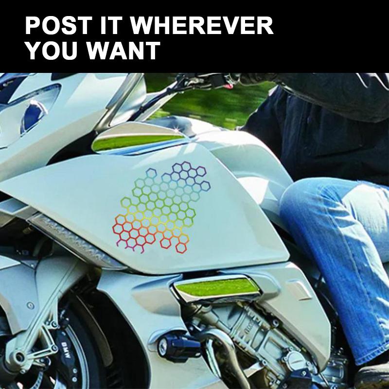 ISGTDRM Motorcycle Sticker Honeycomb Helmet Decals Stickers Car Refit Creative Body Decoration Decals Waterproof Bumper Sticker